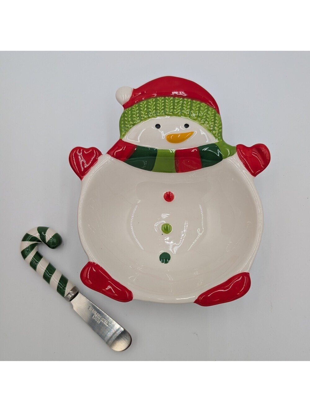Cracker Barrel Merry Merry Snowman Bowl Spreader Christmas Serveware Box